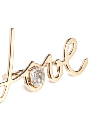 Detail View - Click To Enlarge - LANVIN - 'Love' crystal brass two-finger ring