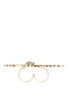 Figure View - Click To Enlarge - LANVIN - 'Love' crystal brass two-finger ring