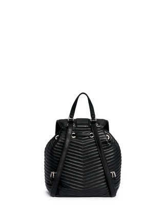 Back View - Click To Enlarge - MICHAEL KORS - 'Elisa' rhodium buckle quilted leather backpack
