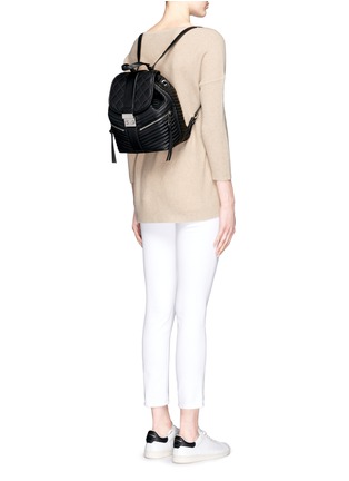 Figure View - Click To Enlarge - MICHAEL KORS - 'Elisa' rhodium buckle quilted leather backpack