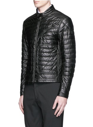Front View - Click To Enlarge - MONCLER - 'Casteu' quilted down leather jacket
