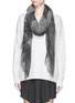 Figure View - Click To Enlarge - FALIERO SARTI - 'Greta' tulle lace trim virgin wool blend scarf
