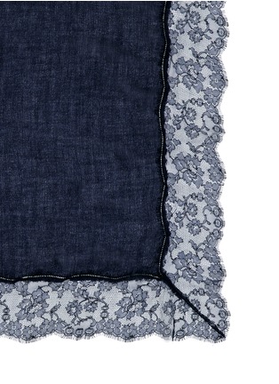 Detail View - Click To Enlarge - FALIERO SARTI - 'Greta' tulle lace trim virgin wool blend scarf