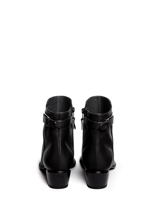 Back View - Click To Enlarge - STUART WEITZMAN - 'Barcode' metal plate leather ankle boots