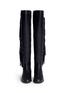 Figure View - Click To Enlarge - STUART WEITZMAN - 'Mane' scuba jersey leather fringe boots