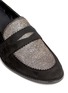 Detail View - Click To Enlarge - STUART WEITZMAN - 'Schooldays' metallic lamé trim suede loafers