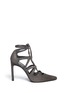 Main View - Click To Enlarge - STUART WEITZMAN - 'Excite' caged lace-up suede pumps