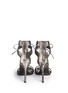 Back View - Click To Enlarge - STUART WEITZMAN - 'Tynela' cracked metallic leather lace-up sandals
