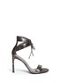Main View - Click To Enlarge - STUART WEITZMAN - 'Tynela' cracked metallic leather lace-up sandals