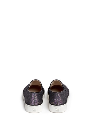 Back View - Click To Enlarge - STUART WEITZMAN - 'Pipe Nuggets' glitter mesh skate slip-ons
