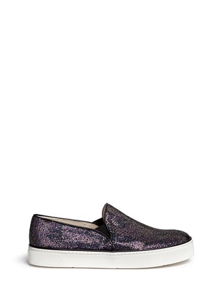 Main View - Click To Enlarge - STUART WEITZMAN - 'Pipe Nuggets' glitter mesh skate slip-ons