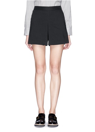 Main View - Click To Enlarge - THEORY - 'Taminara' inverted pleat linen shorts