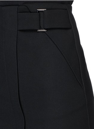 Detail View - Click To Enlarge - 72723 - Faux wrap front double bonded crepe skirt