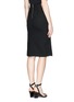 Back View - Click To Enlarge - 72723 - Faux wrap front double bonded crepe skirt