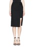 Main View - Click To Enlarge - 72723 - Faux wrap front double bonded crepe skirt