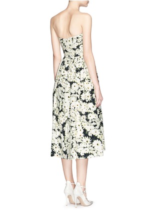 Back View - Click To Enlarge - 72723 - Daisy print bonded crepe cutout ball dress