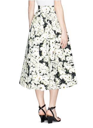 Back View - Click To Enlarge - 72723 - Daisy print bonded crepe midi skirt
