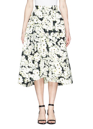 Main View - Click To Enlarge - 72723 - Daisy print bonded crepe midi skirt