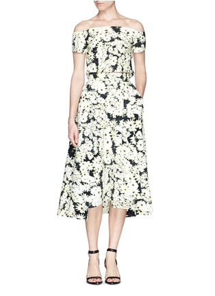 Figure View - Click To Enlarge - 72723 - Daisy print bonded crepe midi skirt