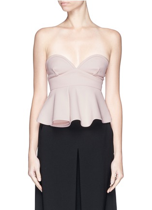 Main View - Click To Enlarge - 72723 - Sweetheart double bonded crepe peplum bustier