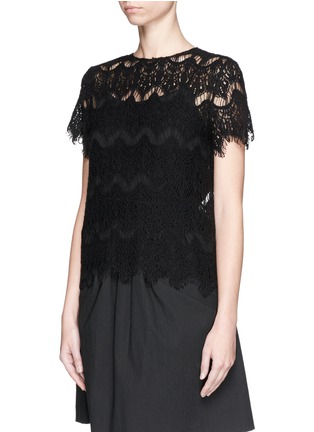 Front View - Click To Enlarge - ALICE & OLIVIA - 'Emmaline' lace stripe top