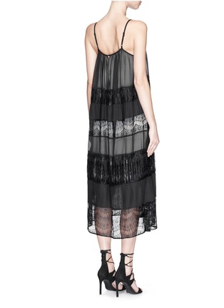 Back View - Click To Enlarge - ALICE & OLIVIA - 'Dejas' lace pleat trapeze dress