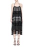 Main View - Click To Enlarge - ALICE & OLIVIA - 'Dejas' lace pleat trapeze dress