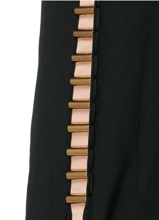 Detail View - Click To Enlarge - LANVIN - Tubular bead grosgrain stripe shift dress