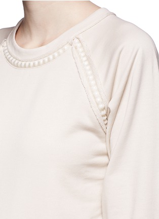 Detail View - Click To Enlarge - LANVIN - Glass pearl trim sweatshirt