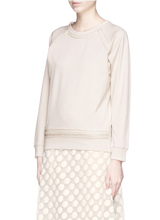 Front View - Click To Enlarge - LANVIN - Glass pearl trim sweatshirt