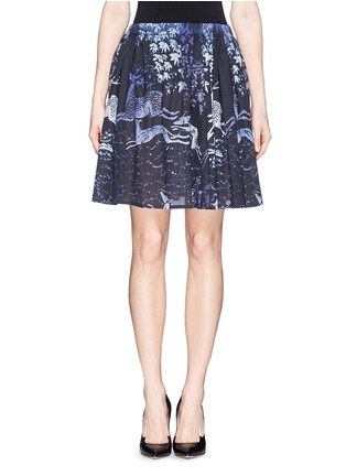 Main View - Click To Enlarge - LANVIN - Running animal print elastic cotton skirt