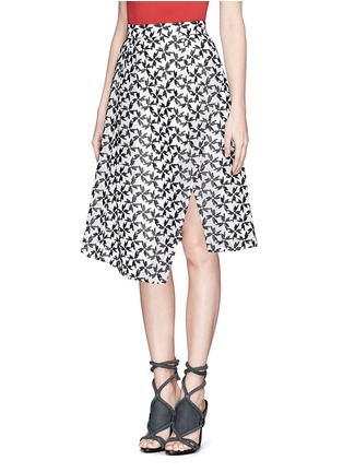 Front View - Click To Enlarge - TANYA TAYLOR - 'Sammy' spur lace print skirt