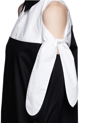 Detail View - Click To Enlarge - TANYA TAYLOR - 'Wynn' colourblock cotton poplin dress