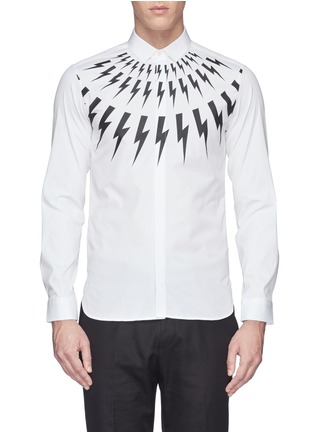 Main View - Click To Enlarge - NEIL BARRETT - Thunderbolt print cotton poplin shirt