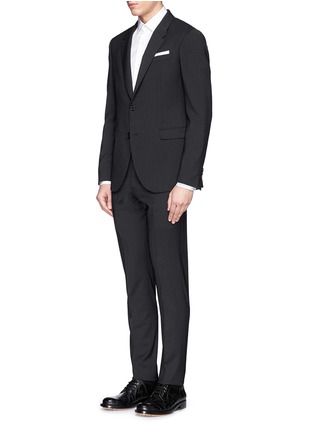 Figure View - Click To Enlarge - NEIL BARRETT - Chalk stripe wool blend suit