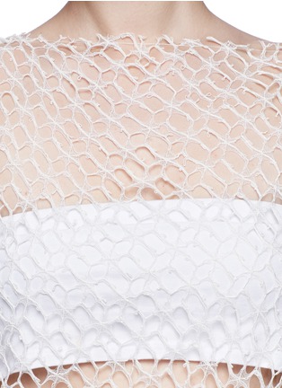 Detail View - Click To Enlarge - ELLERY - 'Jasper' crochet web lace drape top