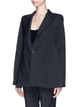 Front View - Click To Enlarge - ELLERY - 'Cyclonic' wool suiting A-line tuxedo jacket