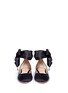 Front View - Click To Enlarge - GIANVITO ROSSI - 'Odette' ribbon tie satin ballerinas
