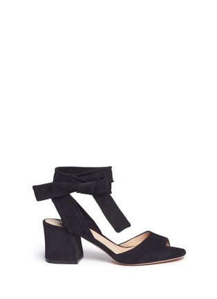 Main View - Click To Enlarge - GIANVITO ROSSI - Ankle tie suede sandals