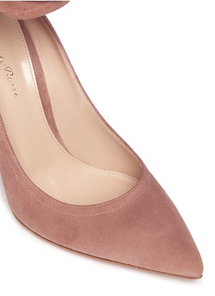 Detail View - Click To Enlarge - GIANVITO ROSSI - 'Lane' ankle tie suede pumps
