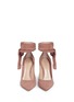 Front View - Click To Enlarge - GIANVITO ROSSI - 'Lane' ankle tie suede pumps