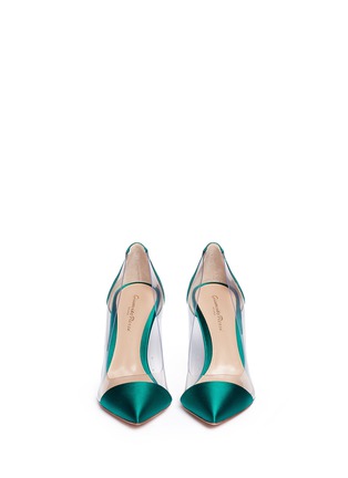 Front View - Click To Enlarge - GIANVITO ROSSI - 'Plexi' clear PVC satin pumps