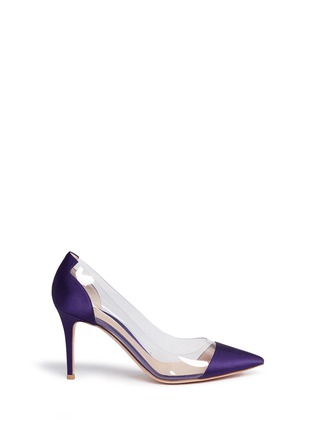 Main View - Click To Enlarge - GIANVITO ROSSI - 'Plexi' clear PVC satin pumps