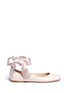 Main View - Click To Enlarge - GIANVITO ROSSI - 'Odette' ribbon tie patent leather ballerinas