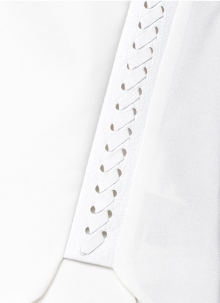 Detail View - Click To Enlarge - 3.1 PHILLIP LIM - Whipstitch leather detail layer dress