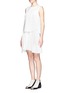 Front View - Click To Enlarge - 3.1 PHILLIP LIM - Whipstitch leather detail layer dress