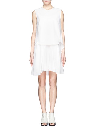 Main View - Click To Enlarge - 3.1 PHILLIP LIM - Whipstitch leather detail layer dress