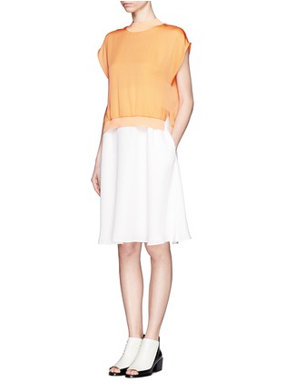 Figure View - Click To Enlarge - 3.1 PHILLIP LIM - Bi-colour layered sleeveless silk dress
