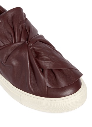 Detail View - Click To Enlarge - PORTS 1961 - Twist bow leather skate slip-ons