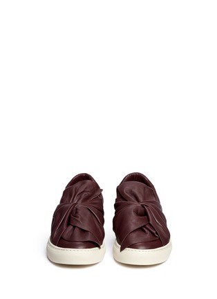 Front View - Click To Enlarge - PORTS 1961 - Twist bow leather skate slip-ons